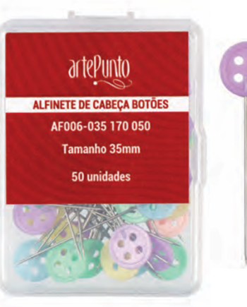 Alfinete caixa c/50 Botão Arte Punto