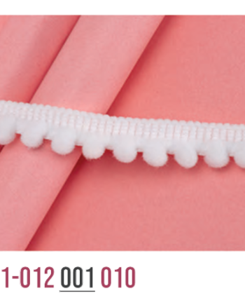 Pompom 1,2 cm x 10m, Poliamida, Branco