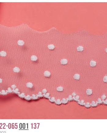 Bordado em tule, BT022, 6,5 cm x 13,7m BRANCO