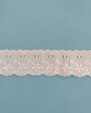 Bordado inglês c/passa fitas 5cm TLL83218V -Branco