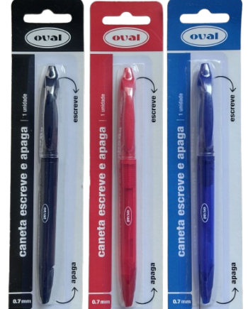 Caneta Apagável em Gel, Esferográfica, Ponta 0,7mm -Oval