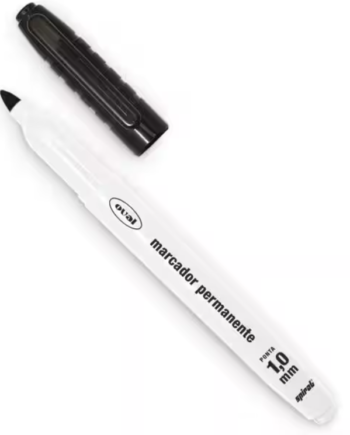 Caneta marcador permanente Oval - ponta 1,0 mm Preta